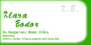 klara bodor business card