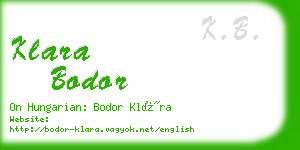 klara bodor business card